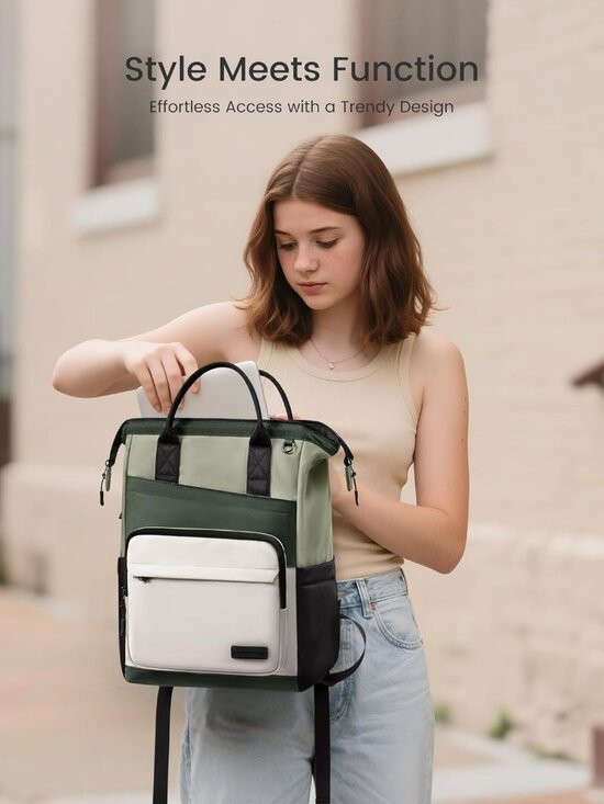 Laptop Backpack for Women, 15.6 Inch Travel Backpack for Work College Business, - Picture 2 of 8